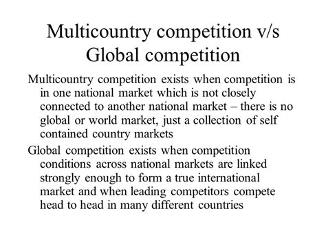 global competition exists when